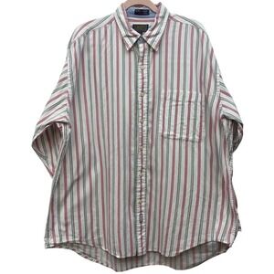 90s Vintage Chaps Ralph Lauren Shirt XXL 17.5‎ 34/35 Men Striped Placket Flaw